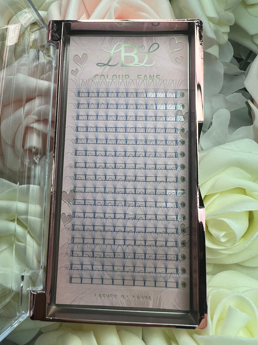 4D .007 Blue Coloured Pre Made Lashes