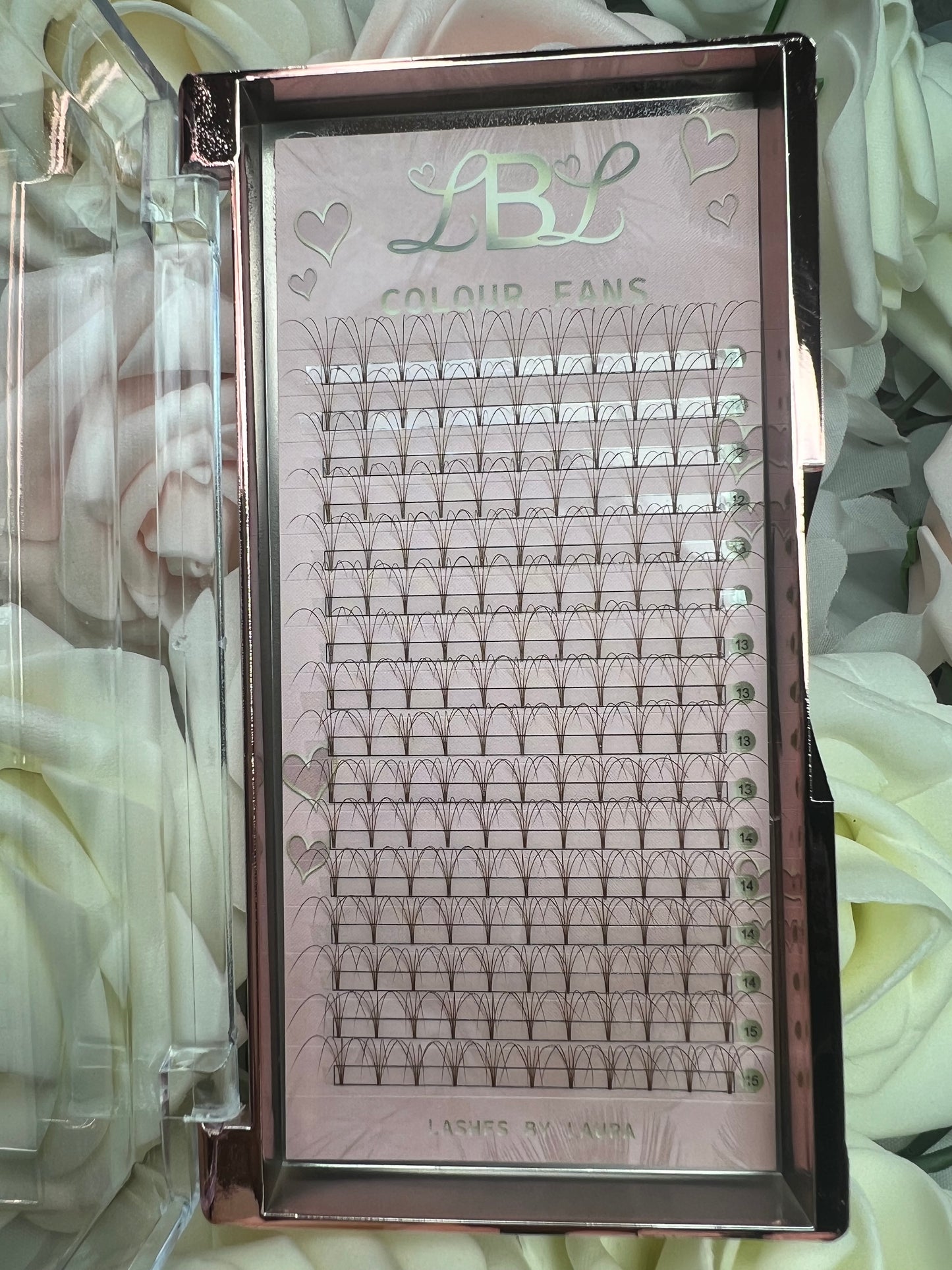 4D .007 Brown Coloured Pre Made Lashes