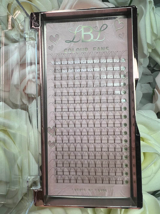 4D .007 Brown Coloured Pre Made Lashes