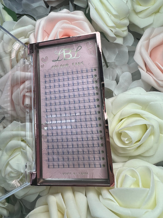 4D .007 Blue Coloured Pre Made Lashes