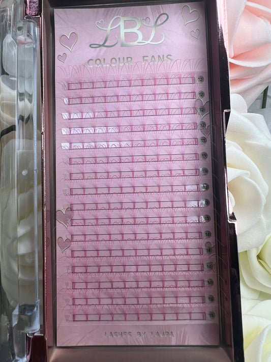 4D .007 Pink Coloured Pre Made Lashes