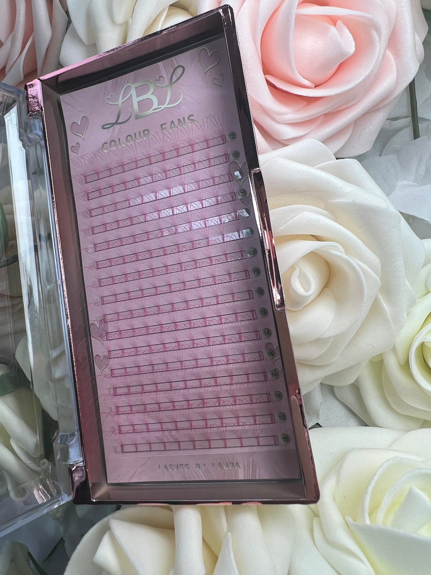 4D .007 Pink Coloured Pre Made Lashes